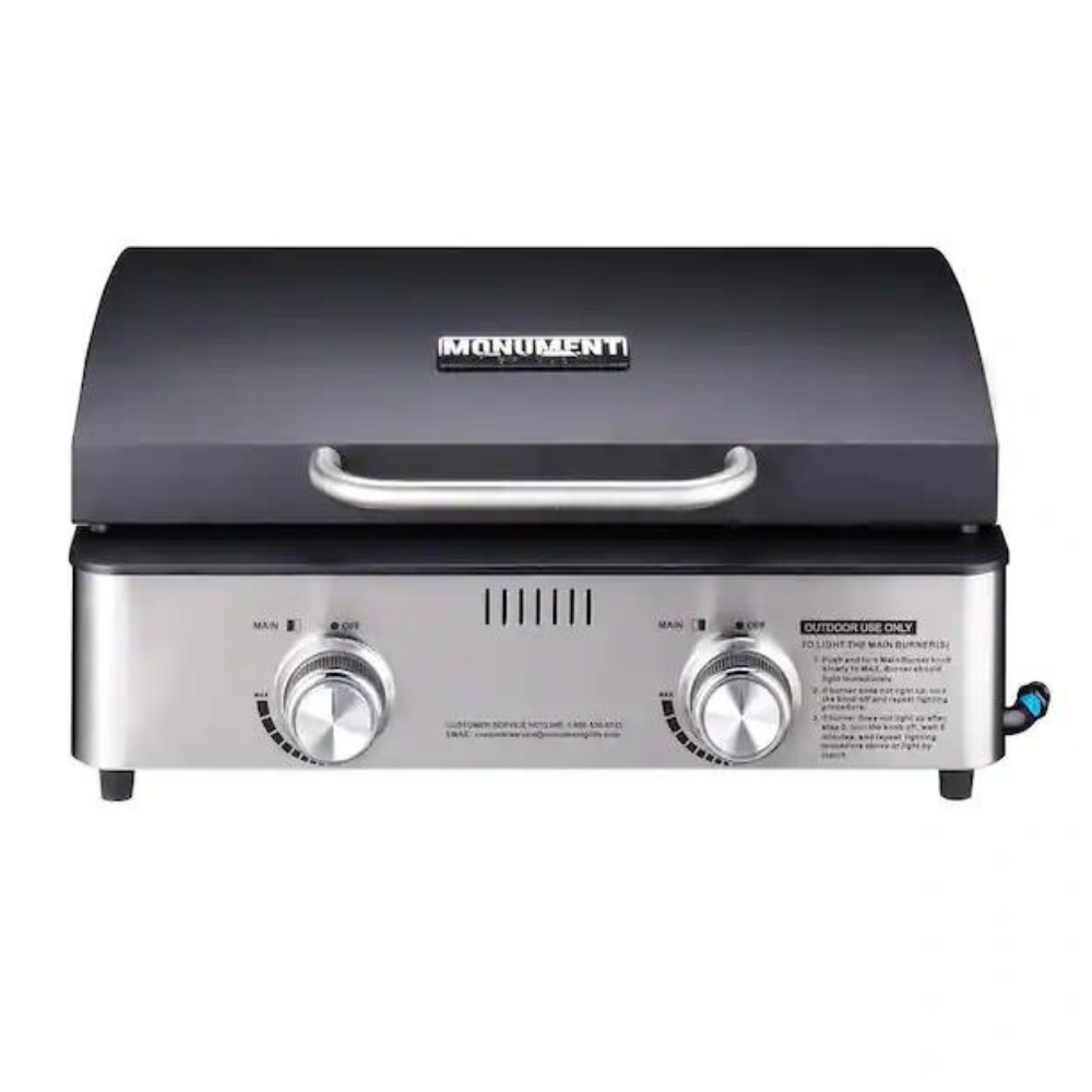 Monument Grills 2-Burner Portable Table Top Propane Gas Griddle In ...